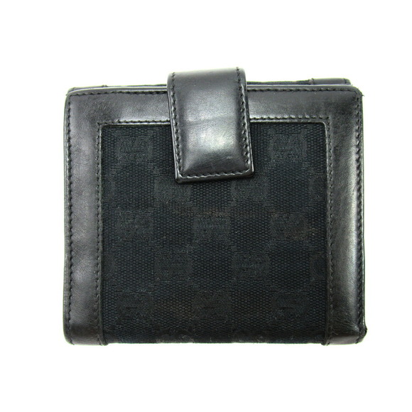 Gucci GG Leather Accessory Bifold Wallet Black - Picture 1 of 6